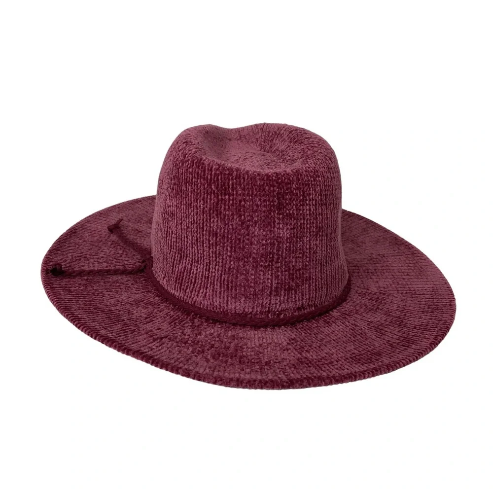 Mini Corduroy Wide Brim Pink Mauve Ladies Fall Corduroy Hat